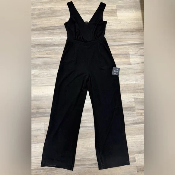 Dark Feminine Lace Wide Leg Evening Jumpsuit Chic - Picture 2 of 8